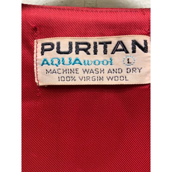 Vintage Puritan AquaWool Mens Red Plaid Wool Vest Size L - Picture 2 of 6